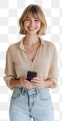 PNG Blonde woman phone hair.