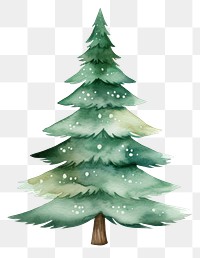 PNG Cute watercolor christmas tree illustration hand-painted decoration.