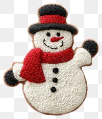 PNG Punch needle snowman winter cute decoration.