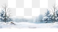 Winter landscape border outdoors blizzard scenery.