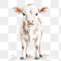 PNG  Baby cow illustration watercolor animal.