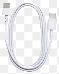 PNG White cable with a Lightning and typeC connectors electronics accessory charging.