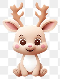 PNG Flat lay cute bold illustration of full body raindeer sitting animal medication decoration.