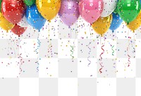 PNG Birthday balloons confetti background birthday.