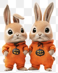 PNG Two cute bunnies bunny halloween costumes.