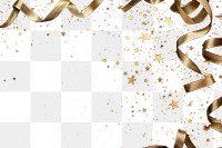 Golden stars border confetti symbol paper.