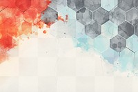 Vibrant abstract hexagonal watercolor  png paint texture overlay, transparent background