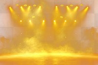 PNG Stage with yellow spotlights concert lighting smoke.