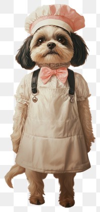 PNG Shih Tzu dog costumes wearing waitress animal portrait human.