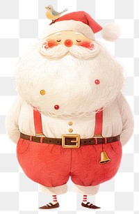 PNG A cute Santa Claus bird illustration suspenders.