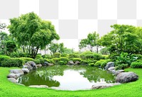 Real manmade landscape border pond outdoors nature.