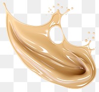 Beige liquid splash foundation beverage cosmetic.