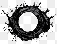 Black liquid splash background circle effect.