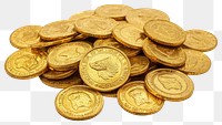 PNG Pile of gold coins treasure money accessories.