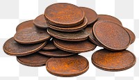 PNG Pile of rusted coins pile accessories accessory.