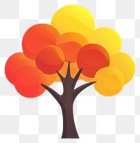 PNG Cartoon tree icon illustration autumn painting.