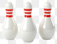 PNG Three bowling pins isolated white