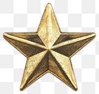 PNG Golden star icon symbol decoration metallic.