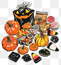 PNG Halloween candy halloween pumpkin art.