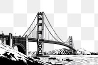 PNG A Golden gate illustration landmark bridge.