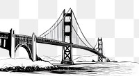 PNG A Golden gate illustration landmark bridge.