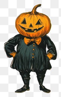 PNG One Halloween character halloween vintage art.