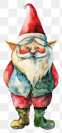 PNG A Christmas knome illustration watercolor christmas.