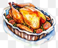 PNG  Delicious roasted turkey illustration