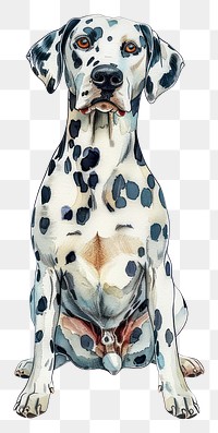 PNG  Dalmatian dog sitting illustration