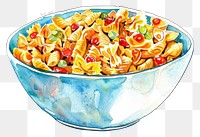 PNG  Colorful pasta in blue bowl