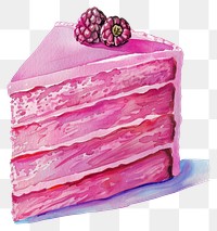 PNG  Delicious raspberry layered cake illustration