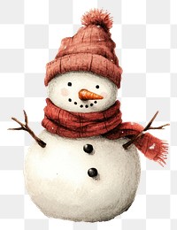 PNG Snowman winter illustration theme.