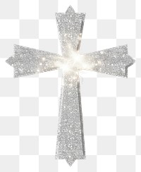 PNG Silver cross icon symbol white background spirituality.