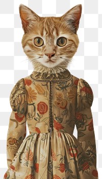 PNG Animal dress cat painting.