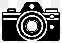 PNG A camera icon illustration black white.