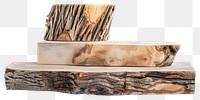 Gradient podium with bark wood slabs driftwood animal canine.