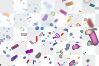 PNG Colorful confetti falling on a dark blue background colorful party colorful confetti.