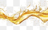 PNG Golden liquid splash on white