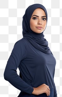 PNG Muslim woman portrait sleeve hijab.