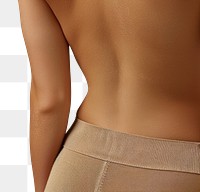 Female waist back view person human skin.