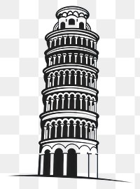 PNG The Leaning Tower of Pisa tower architecture illustration.