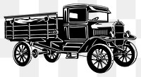 PNG Vintage truck black white illustration