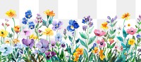 PNG Colorful watercolor floral border