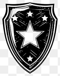 PNG Vintage shield with star emblem