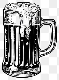 PNG Detailed frothy beer mug illustration