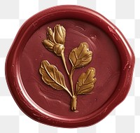 PNG Elegant wax seal with golden leaves