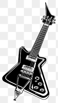 PNG Stylized electric guitar illustration