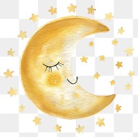 PNG Cute crescent moon illustration