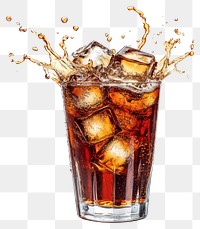 PNG Glass of cola beverage splash drink.