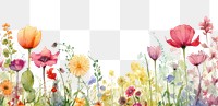 PNG Colorful watercolor floral border